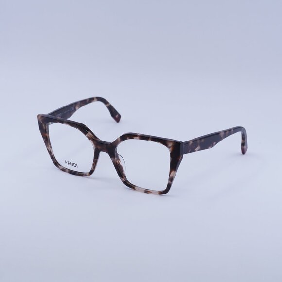 Fendi FE50002I 054 Eyeglasses Havana 52mm Square Frame - Picture 1 of 9